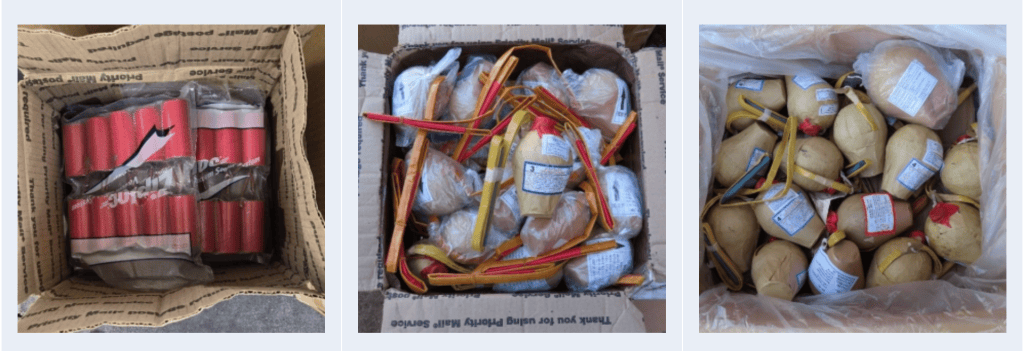 Images of Fireworks Seized from Goo’s Residence
